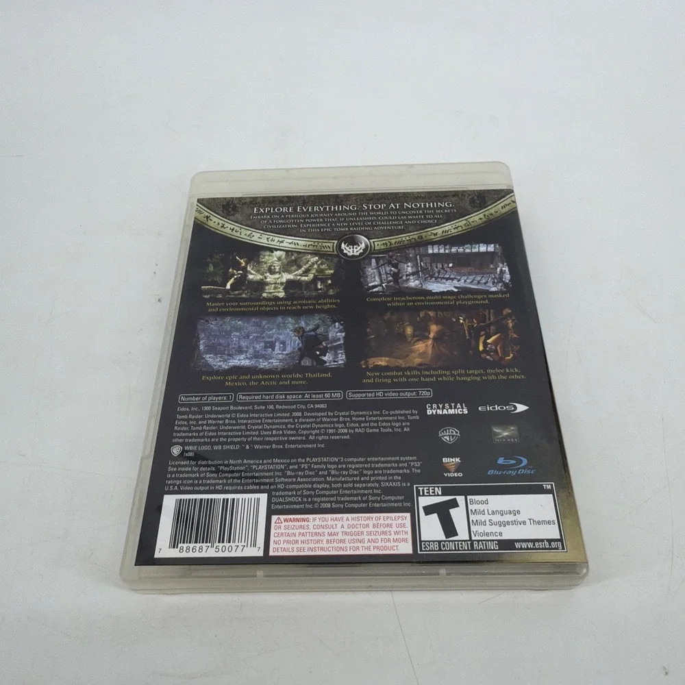 Tomb Raider: Underworld (Sony PlayStation 3, 2008) PS3 Complete W/ Manual CIB
